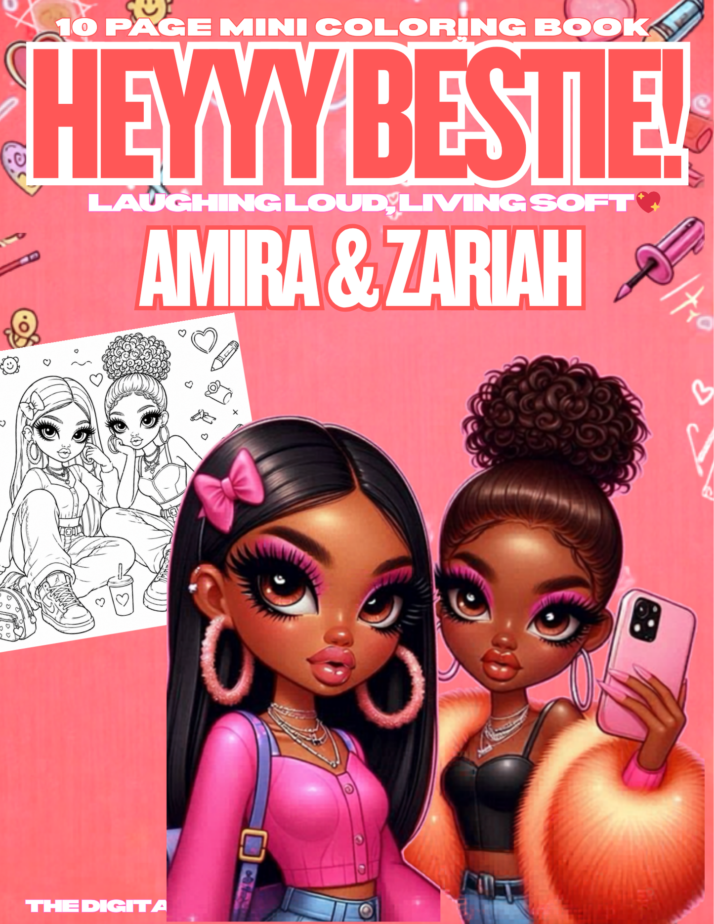 Hey Bestie Mini Coloring Book Starring Amira and Zariah π