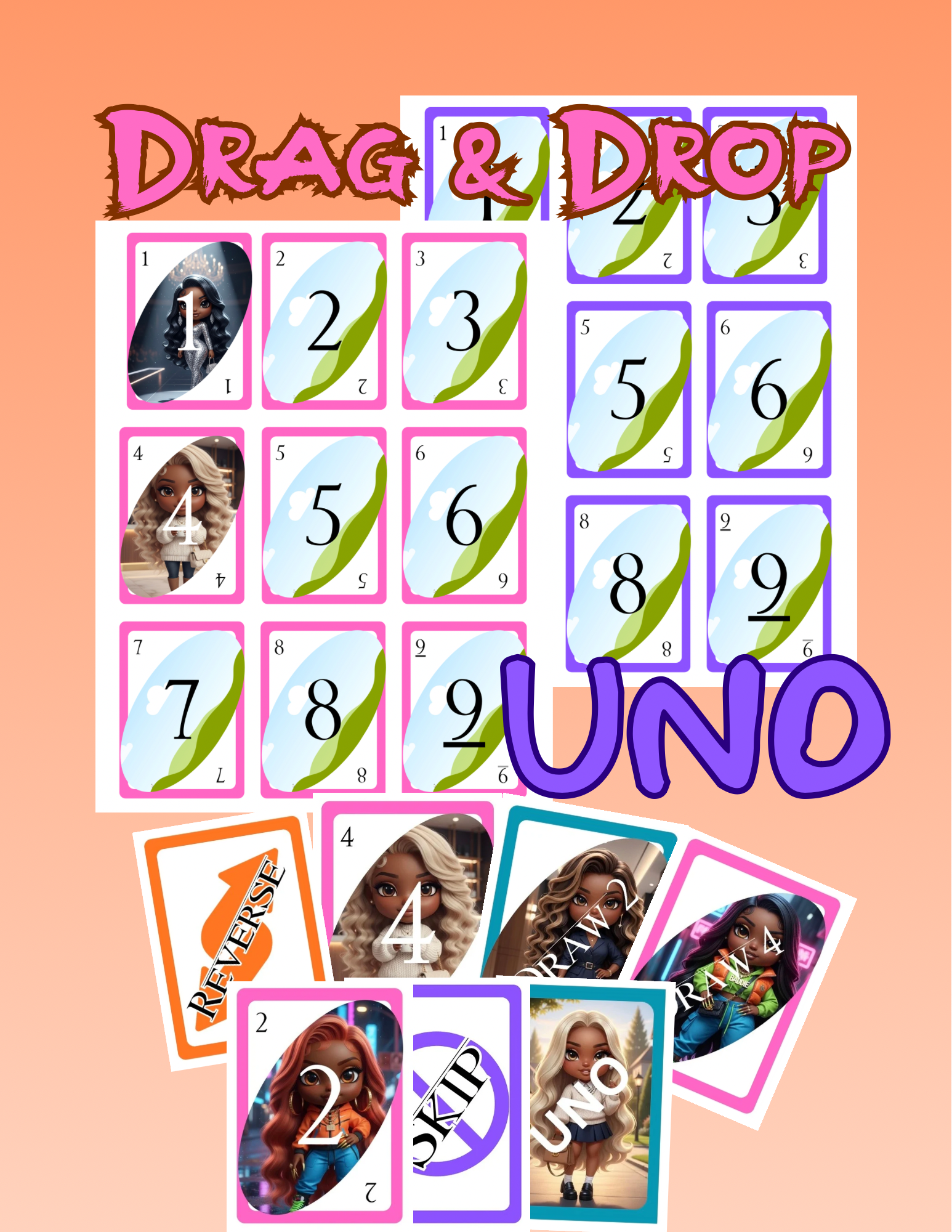 🎨 UNO-Style Drag & Drop Card Template – Create Bold, Custom Cards Tha ...