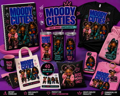 Moody Cuties™ Bold Attitude. Big Energy. Ready-to-Use Character Pack.