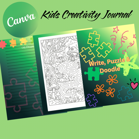 🦄 Kids Creativity Journal | Color 🎨 Draw ✏️ Write 📝 & Puzzle Fun!