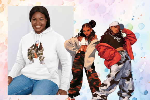 Black Girls (Urban Style) – 32 Ready-to-Use Digital Images for T-Shirts, Bags, Mugs & More