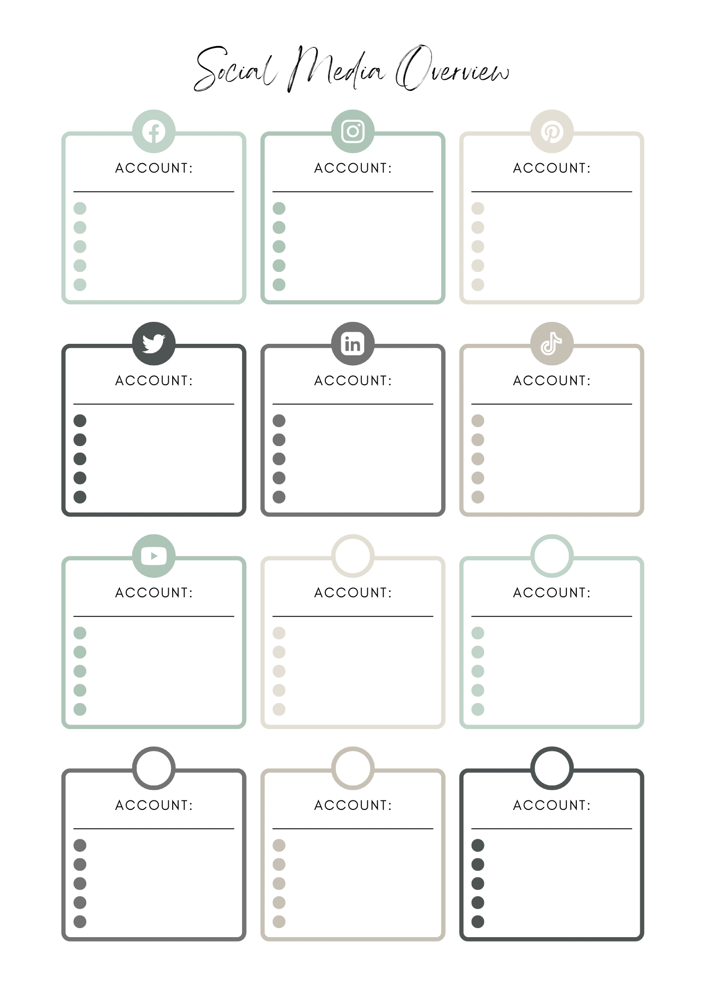 8 Social Media Planners Bundle | Content Strategy & Marketing Templates for Instagram, Facebook, TikTok, Pinterest, & More