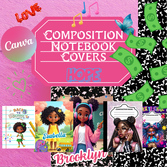 100+ Composition Notebook Covers 📓 | Editable Canva Designs