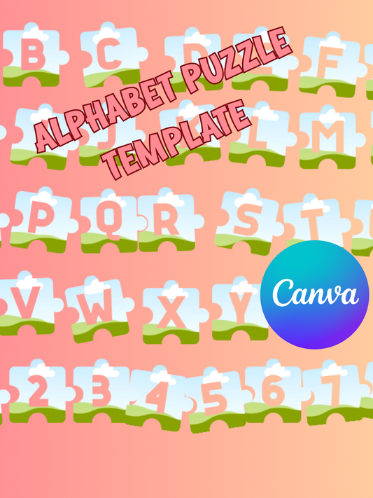 Alphabet Puzzle Photo Template | Drag & Drop Letters in Canva