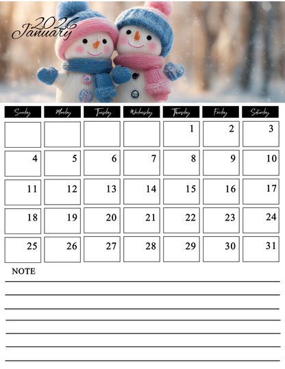 2026 Drag & Drop Calendar Bundle – 11/ 12-Month Editable Canva Templates