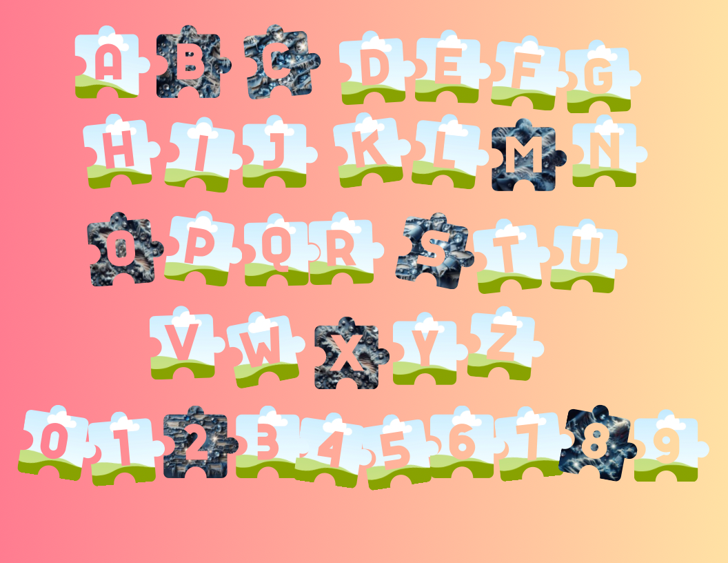 Alphabet Puzzle Photo Template | Drag & Drop Letters in Canva