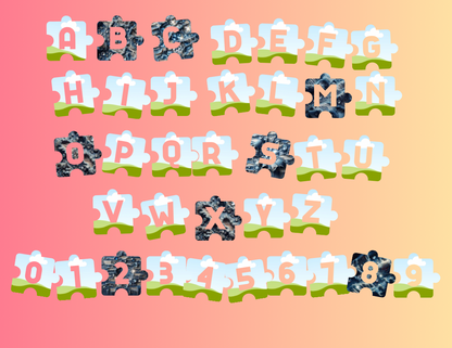 Alphabet Puzzle Photo Template | Drag & Drop Letters in Canva