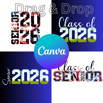 Senior Class of 2026 – 19 Canva Templates (Drag & Drop)