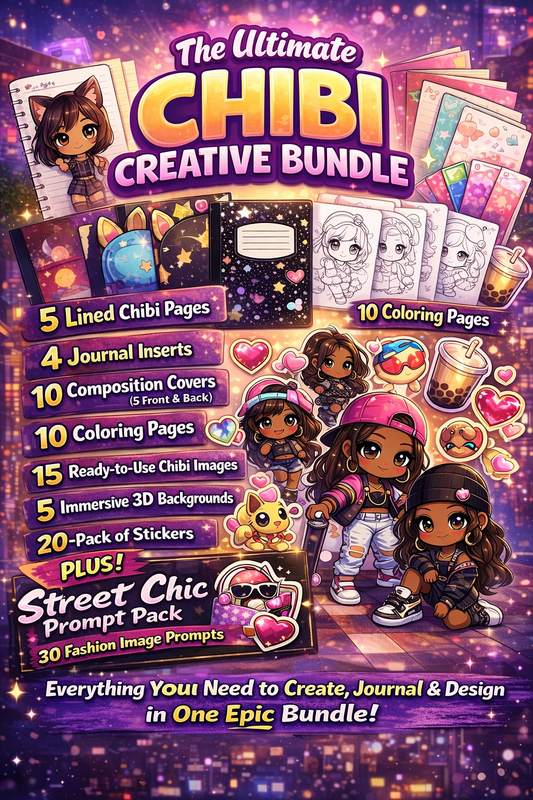 The Ultimate Chibi Creative Bundle + Street Chic Prompt Pack (30 Image Prompts)