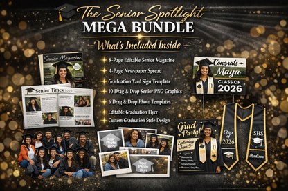 Senior Spotlight Mega Bundle 🎓 | Graduation Media & Design Collection