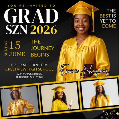 Graduation Flyer Bundle –Editable Canva Designs 🎓✨