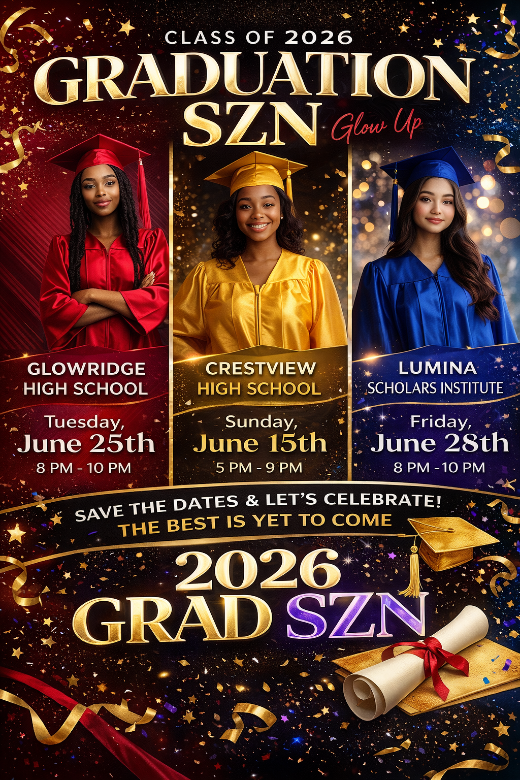 Graduation Flyer Bundle –Editable Canva Designs 🎓✨
