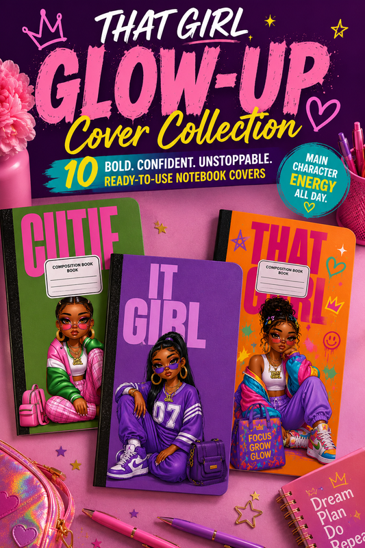✨ That Girl Glow-Up Cover Collection 💅🌈 | 10 Bold Ready-to-Use Notebook Covers