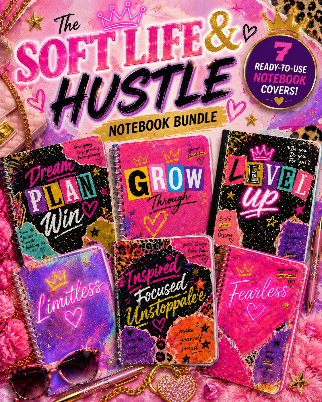 💖✨ Soft Life & Hustle Notebook Bundle 👑📚