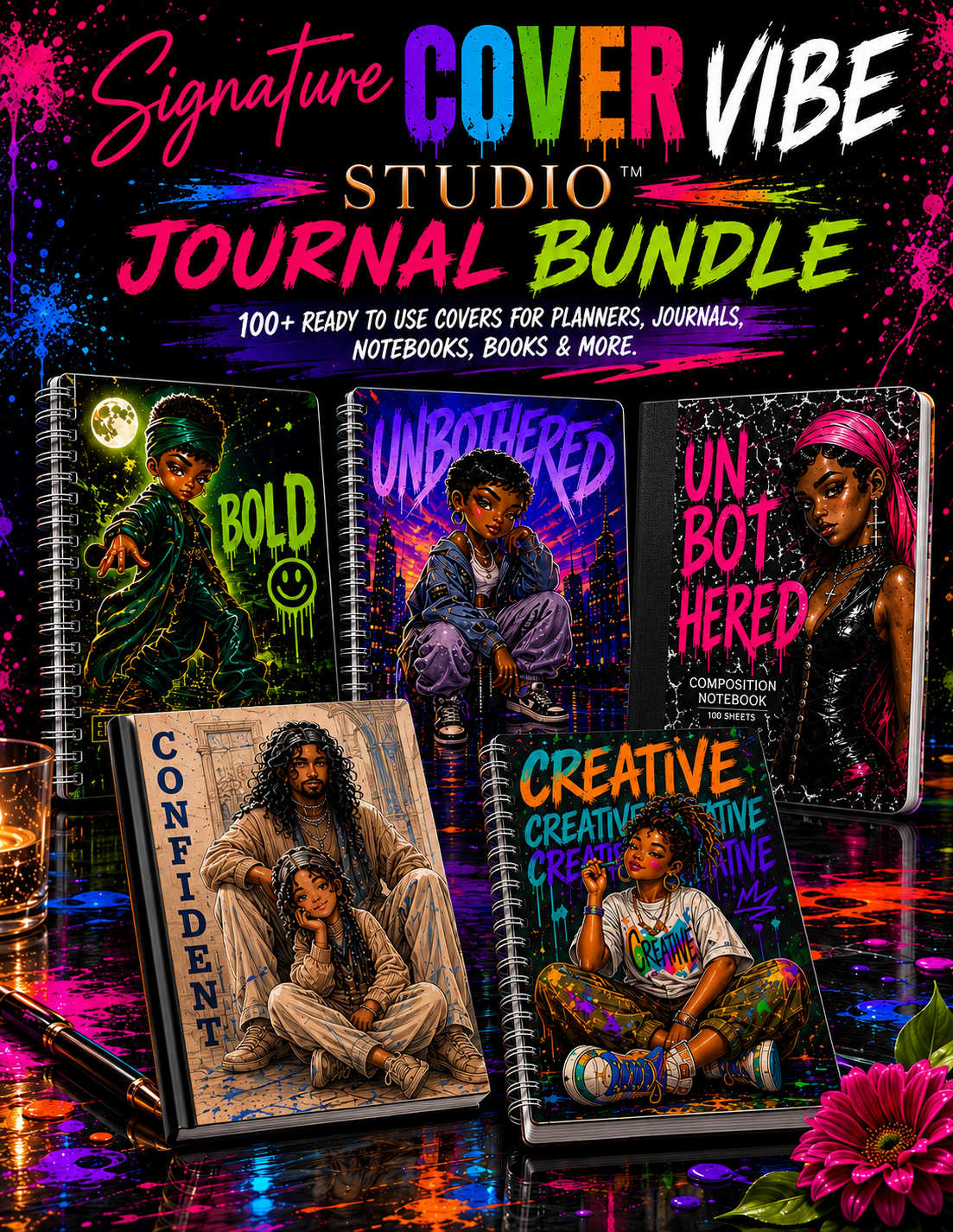 ✨ Signature Cover Vibe Studio™ Journal Bundle 📚🔥 | 100+ Ready-to-Use Covers