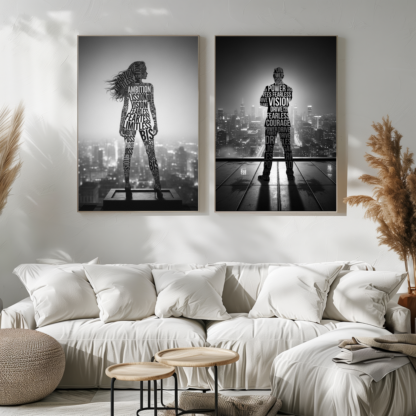 50 Inspirational Silhouette Typography Prompts – Men & Women Empowerment Art Collection