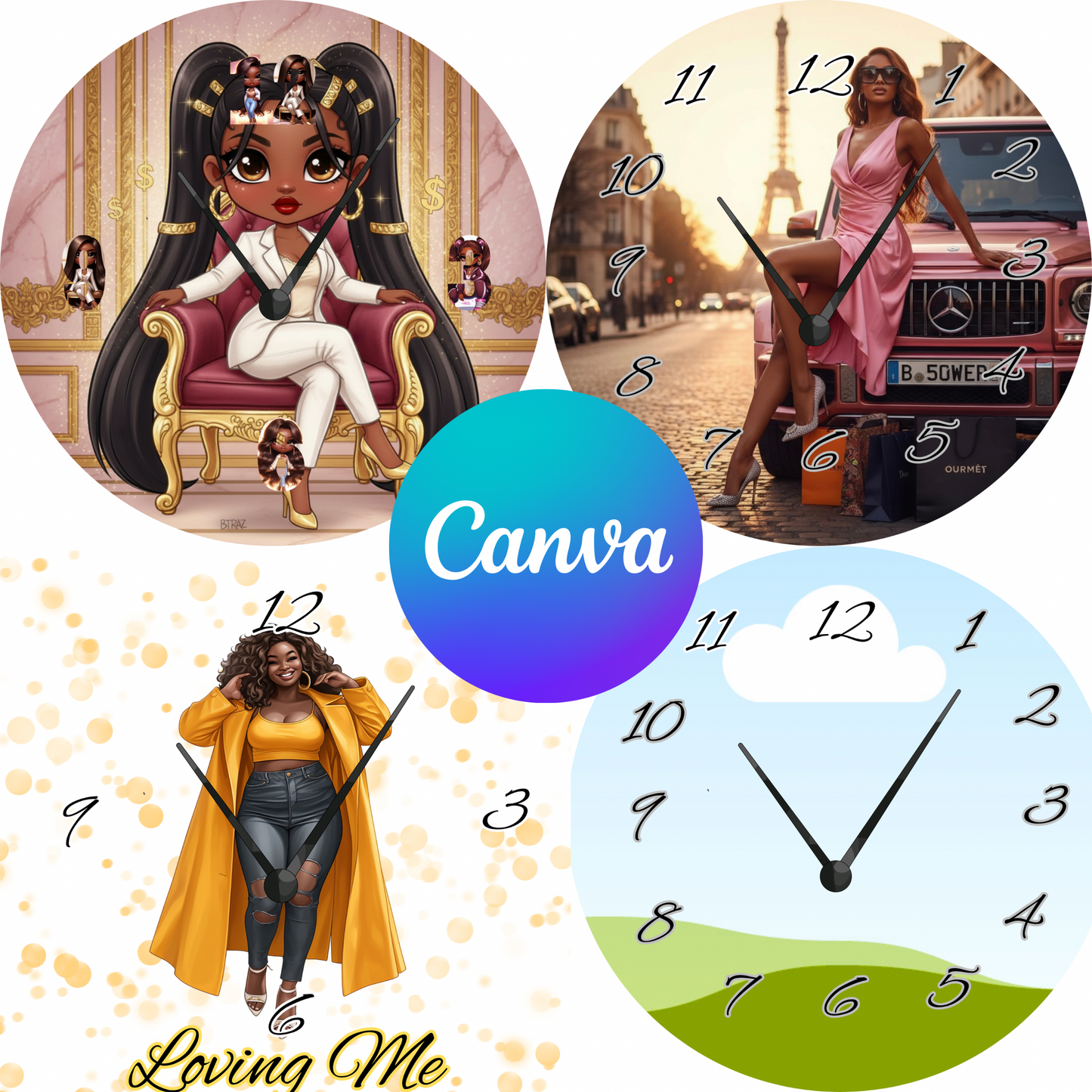 Editable Clock Template | Drag & Drop Canva Design