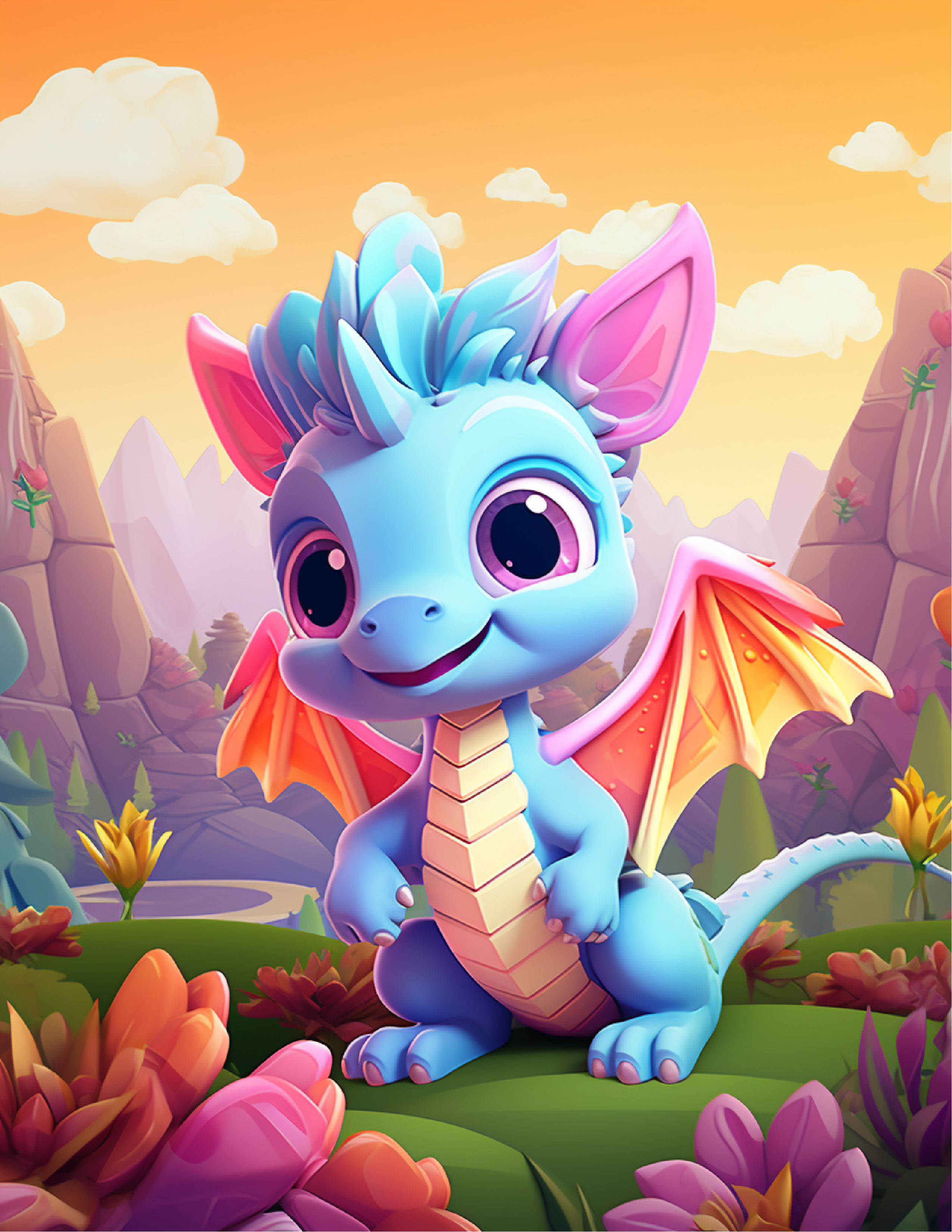 🐉 Baby Dragons Coloring Book – Volume One | 120 Adorable Pages + 10+ Book Covers | Commercial Use Included
