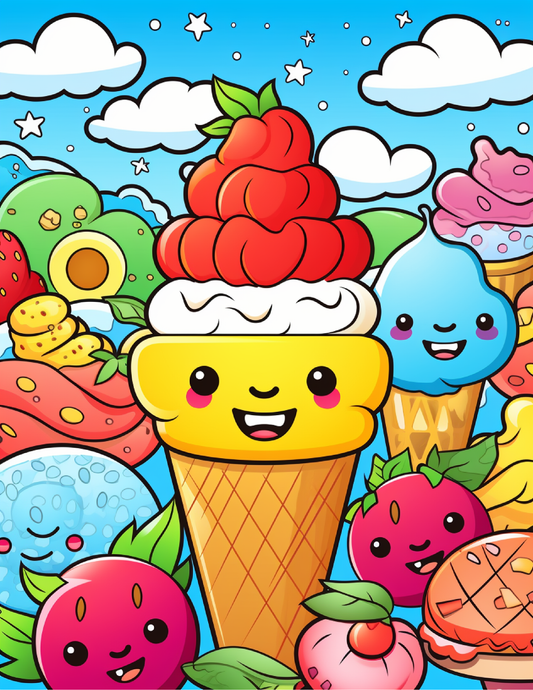 🌸 Cute Kawaii Summer Coloring Book – Adorable Summer Fun for All Ages! ☀️