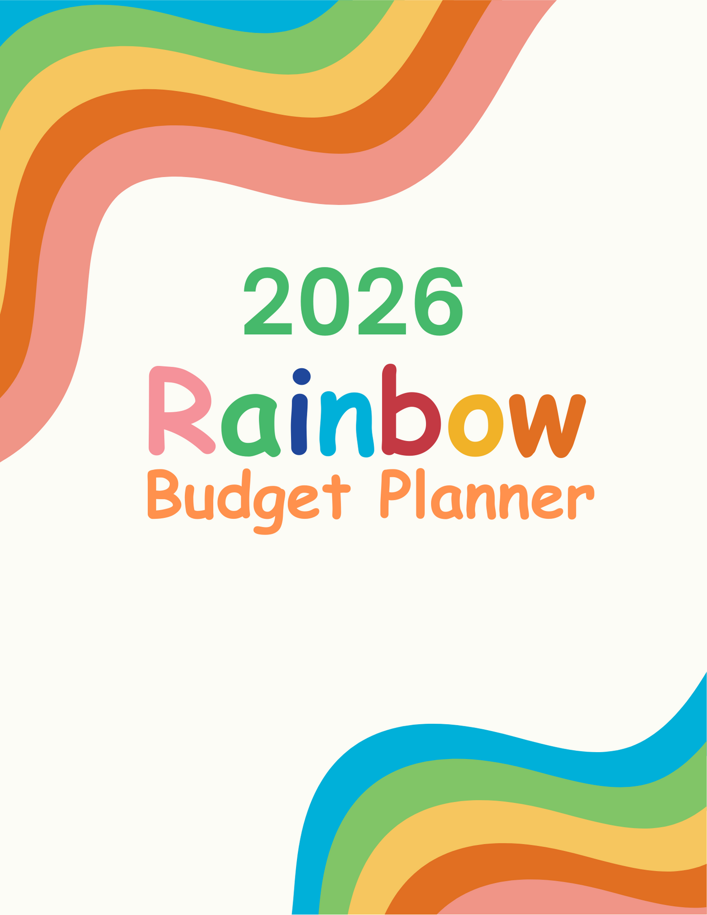 2026 Rainbow Budget Planner – Colorful Monthly Finance Tracker, Bill Organizer & Savings Binder
