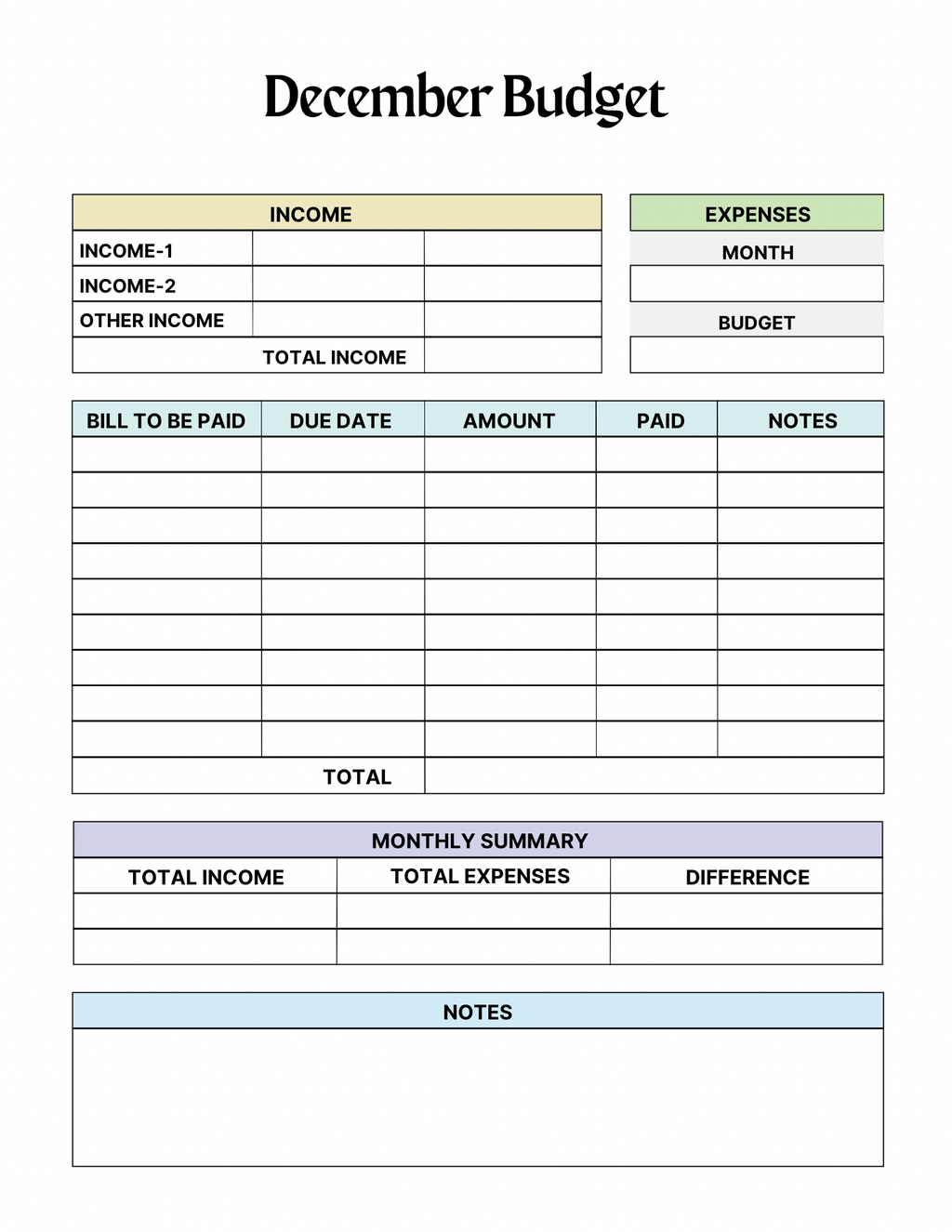 2026 Rainbow Budget Planner – Colorful Monthly Finance Tracker, Bill Organizer & Savings Binder
