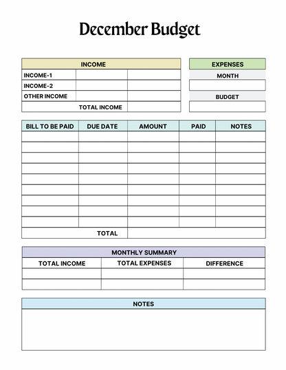 2026 Rainbow Budget Planner – Colorful Monthly Finance Tracker, Bill Organizer & Savings Binder